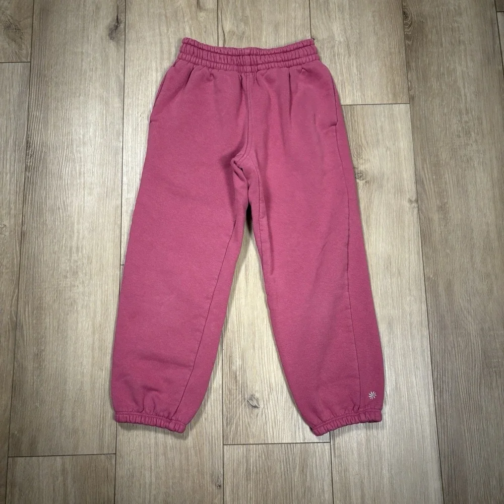 Athleta Girl All Day Fleece Joggers Solid Pink‎ Pants Girls Size Small S